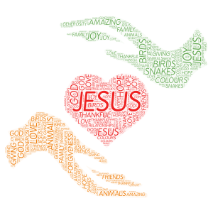 JESUS IS LOVE word cloud art