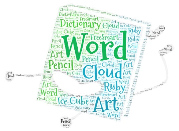 Book word cloud art