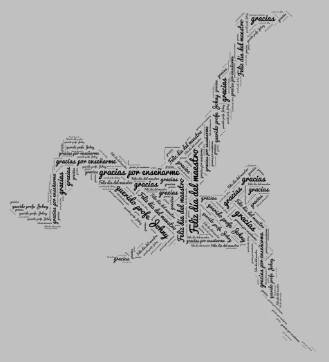 Feliz día del maestro word cloud art