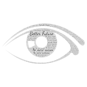 Eye for the Future word cloud art