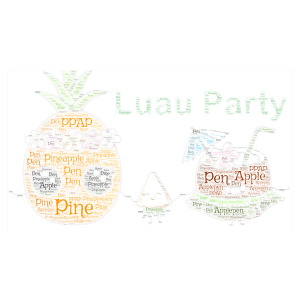 Luau Party word cloud art