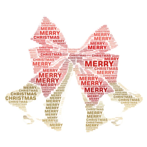 MERRY CHRISTMAS word cloud art