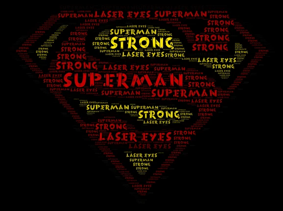 SUPERMAN word cloud art