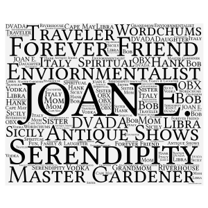 Joan E.  Choice #1 word cloud art