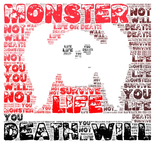 Monster word cloud art