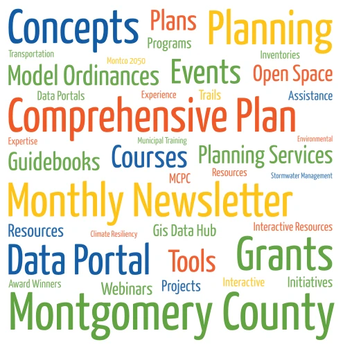 Montco Planning Resources word cloud art