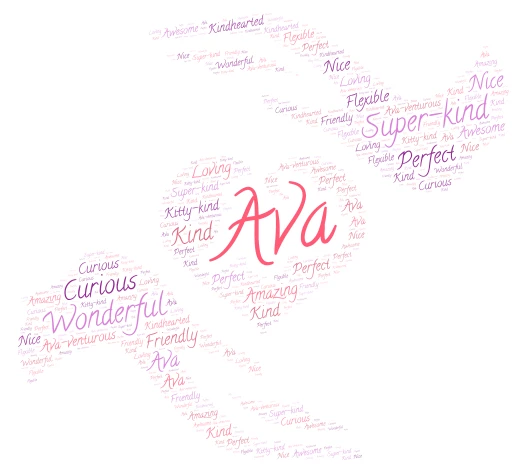 Ava's Wonderful Words word cloud art