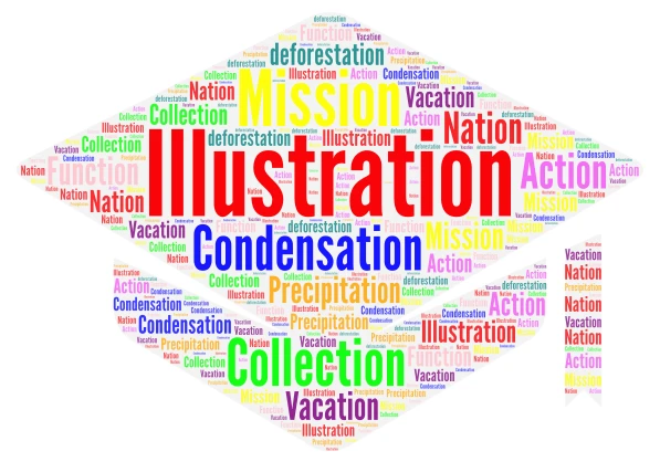 Tion and sion word cloud art