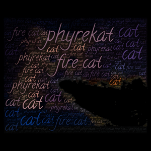 phyrekat or firecat word cloud art