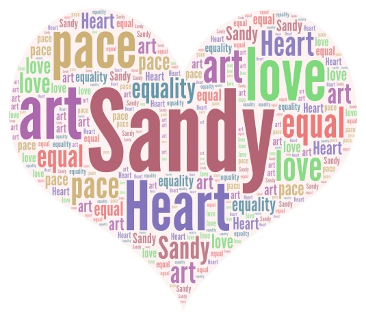 sandy word cloud art