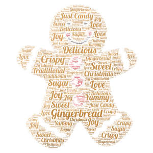 Gingerbread word cloud art