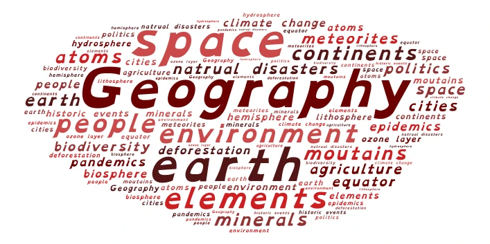 Geography word cloud art