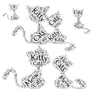 Kitty word cloud art