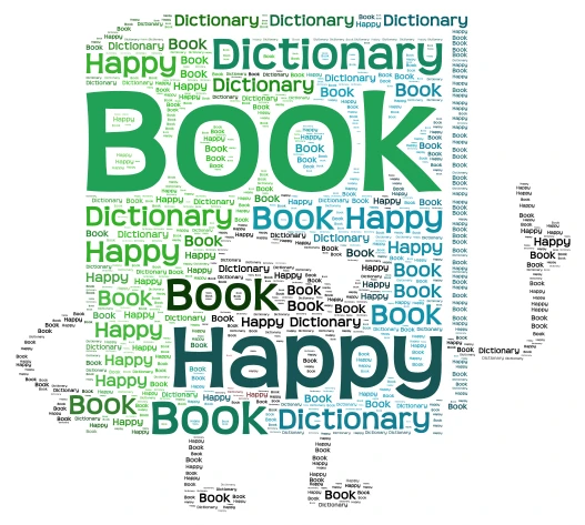 Book word cloud art