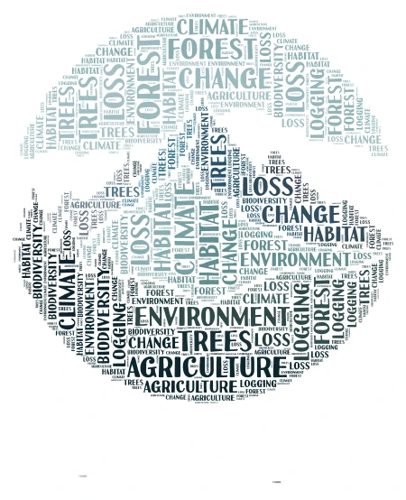Deforestation word cloud art