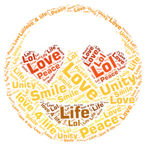Copy of love emoji  word cloud art