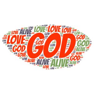 God is Love word cloud art
