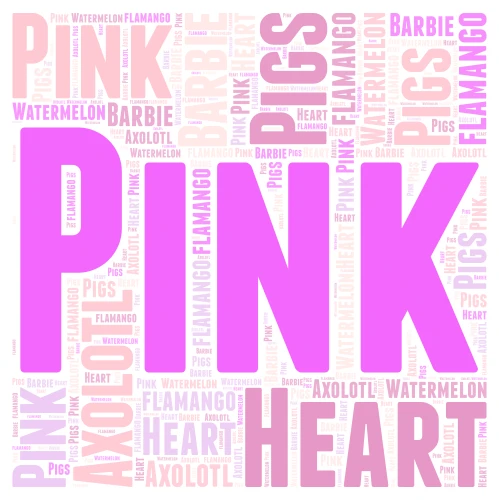 Pink word cloud art