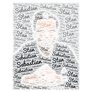 Sebastian Stan  word cloud art