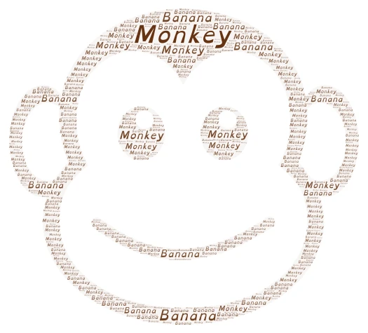 Monkey word cloud art