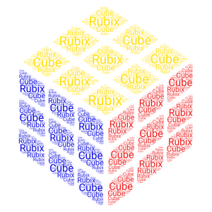 Rubix CUbe word cloud art