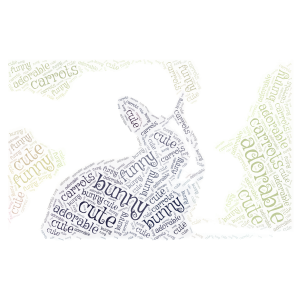 adorable baby bunny word cloud art