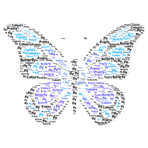 butterfly word cloud art