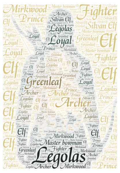  Legolas word cloud art