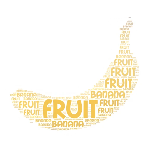 Banana word cloud art