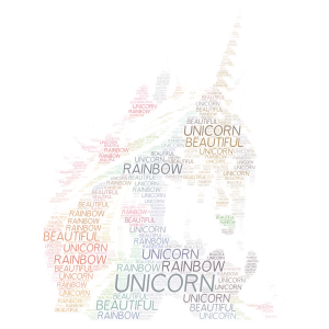 Copy of Unicorn word cloud art