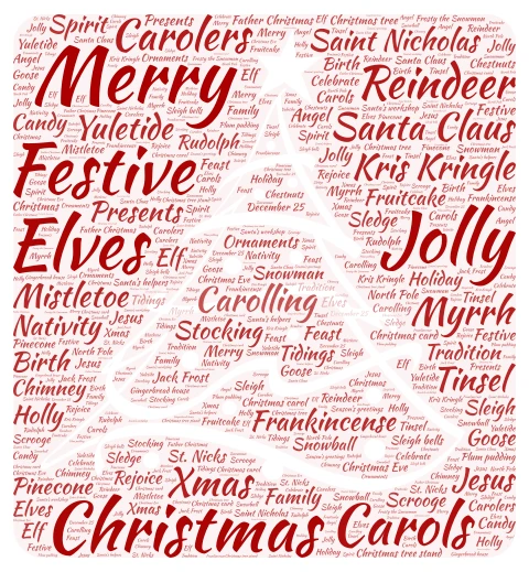 a Christmas Miracle word cloud art