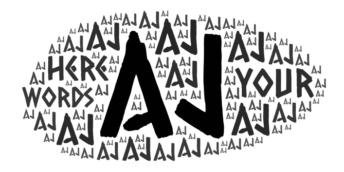Aj word cloud art