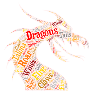 Dragon word cloud art