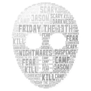 Friday the 13th word cloud art