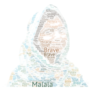 Malala word cloud art