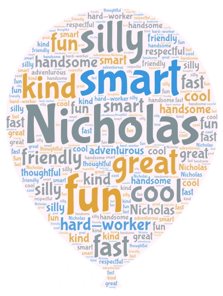 Nicholas word cloud art