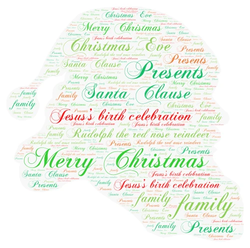 Christmas word cloud art