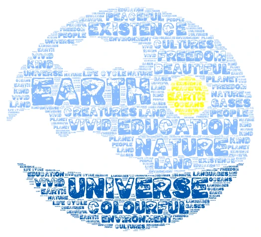 Earth word cloud art