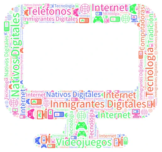 Nativos Digitales vs Inmigrantes Digitales word cloud art