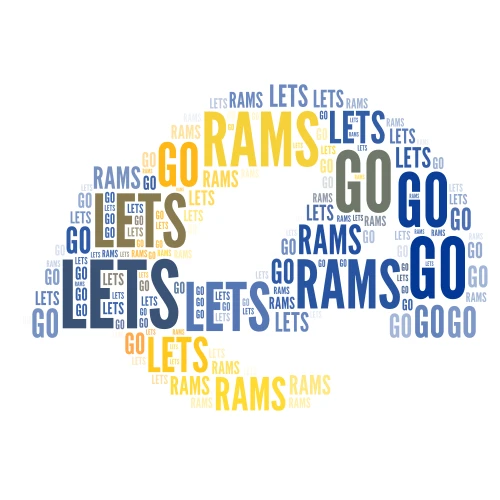 LETS GO RAMS word cloud art