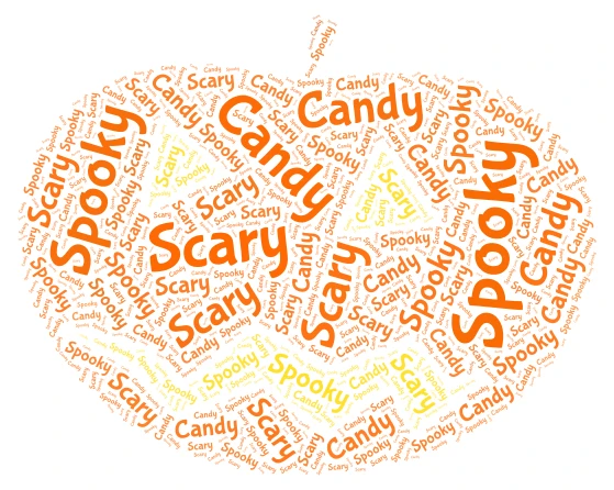 Halloween word cloud art