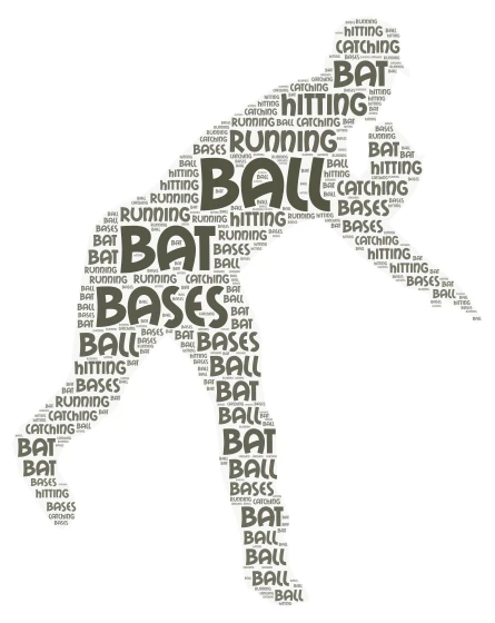 baseball word cloud art