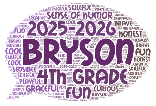 Bryson word cloud art