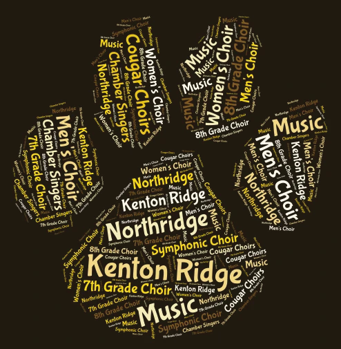 Choir Paw Print word cloud art