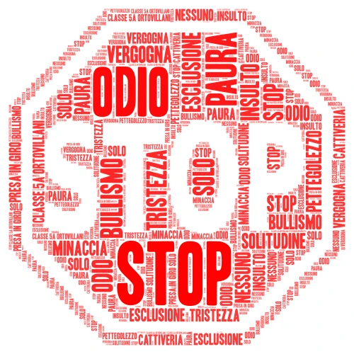 Stop al bullismo word cloud art