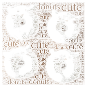 cute donut word cloud art