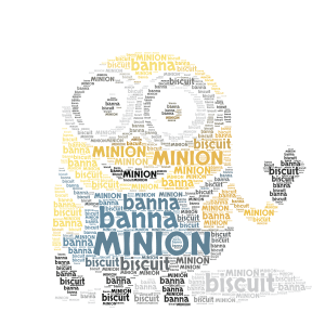 minion want a biscuit word cloud art