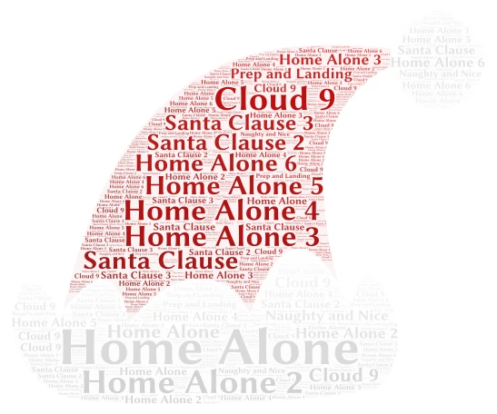 Christmas Movies word cloud art