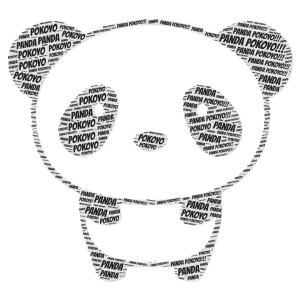 panda pokoyo word cloud art