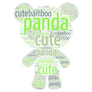 panda word cloud art